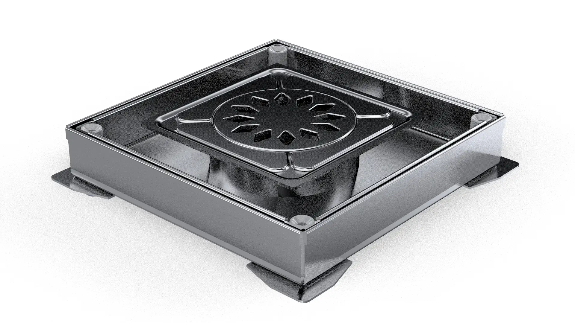 Gráfico - Tapa de Registro Estanco Acero Inoxidable Rellenable con Sumidero